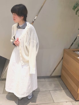 「アイテム（ジャンパースカート）」を使った、bulle de savonさん（レディース・158cm）の冬コーディネート