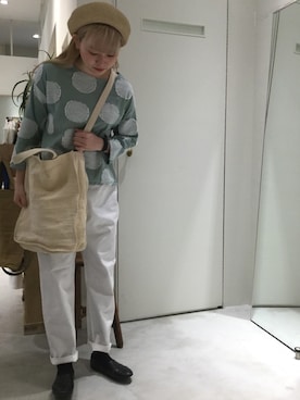 「kvell（ケベル）のアイテム（帽子）」を使った、bulle de savonさん（レディース・158cm）の春コーディネート