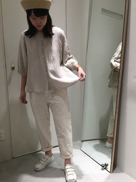 「kvell（ケベル）のアイテム（帽子）」を使った、bulle de savonさん（レディース・158cm）の春コーディネート