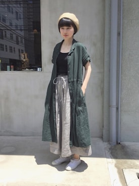 「yuni」｜「アイテム（帽子）」を使った、bulle de savonさん（レディース・158cm）の春コーディネート