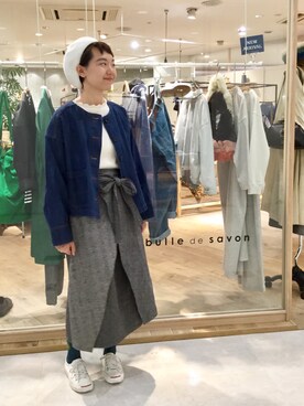 「yuni」｜「アイテム（デニムジャケット）」を使った、bulle de savonさん（レディース・158cm）の秋コーディネート