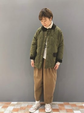 「yuni」｜「アイテム（ブルゾン）」を使った、bulle de savonさん（レディース・158cm）の秋コーディネート