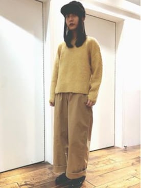 「kvell（ケベル）のアイテム（帽子）」を使った、bulle de savonさん（レディース・158cm）の秋コーディネート