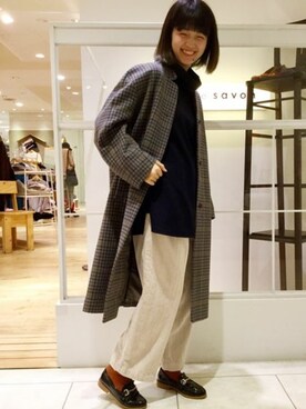 「yuni（ユニ　）のアイテム（その他アウター）」を使った、bulle de savonさん（レディース・158cm）の秋コーディネート