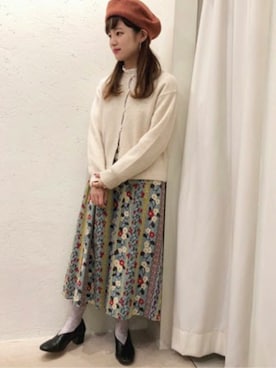 「kvell（ケベル）のアイテム（帽子）」を使った、bulle de savonさん（レディース・158cm）の秋コーディネート