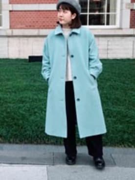 「kvell（ケベル）のアイテム（帽子）」を使った、bulle de savonさん（レディース・158cm）の冬コーディネート