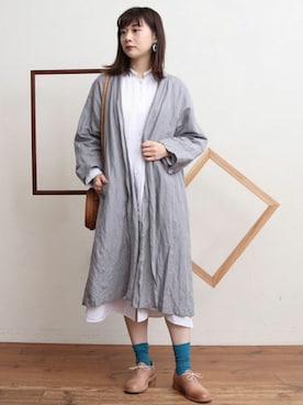 「yuni（ユニ　）のアイテム（その他アウター）」を使った、bulle de savonさん（レディース・158cm）の冬コーディネート