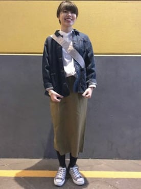 「yuni」｜「アイテム（デニムジャケット）」を使った、bulle de savonさん（レディース・158cm）の冬コーディネート