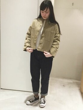 「yuni（ユニ　）のアイテム（ブルゾン）」を使った、bulle de savonさん（レディース・158cm）の冬コーディネート