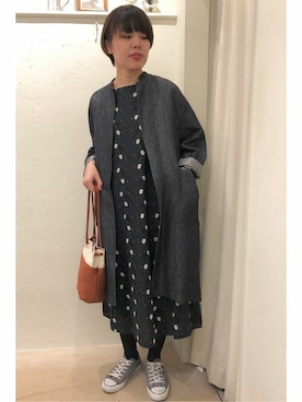 「yuni」｜「アイテム（デニムジャケット）」を使った、bulle de savonさん（レディース・158cm）の春コーディネート
