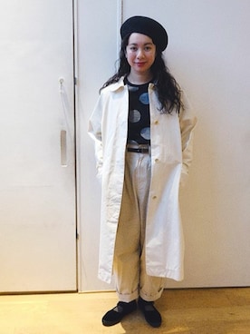 「オフホワイト」｜「アイテム（その他アウター）」を使った、bulle de savonさん（レディース・158cm）の春コーディネート