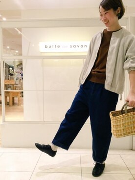 「yuni（ユニ　）のアイテム（ブルゾン）」を使った、bulle de savonさん（レディース・158cm）の春コーディネート