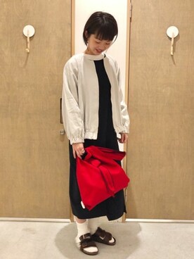 「yuni（ユニ　）のアイテム（ブルゾン）」を使った、bulle de savonさん（レディース・158cm）の春コーディネート