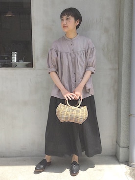 「yuni」｜「アイテム（スリッポン）」を使った、bulle de savonさん（レディース・158cm）の春コーディネート