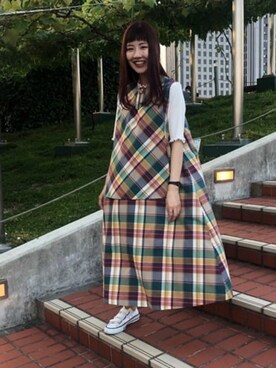 「Lene（レネ）のアイテム」を使った、bulle de savonさん（レディース・158cm）の夏コーディネート