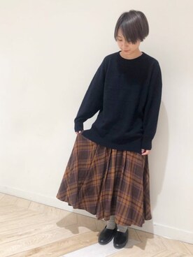 「Lene（レネ）のアイテム」を使った、bulle de savonさん（レディース・158cm）の秋コーディネート
