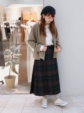 「yuni」｜「アイテム（ジャケット/アウター）」を使った、bulle de savonさん（レディース・158cm）の秋コーディネート
