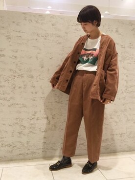 「yuni」｜「アイテム（ジャケット/アウター）」を使った、bulle de savonさん（レディース・158cm）の秋コーディネート