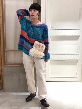 「bulle de savon（ビュルデサボン）のアイテム（ショルダーバッグ）」を使った、bulle de savonさん（レディース・158cm）の冬コーディネート