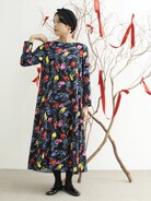 bulle de savonビュルデサボン　 チューリッププリントワンピース bulle de savon（ビュルデサボン）の「チューリッププリント