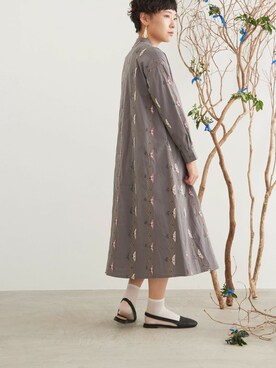 Bulle De Savon ビュルデサボン の Early Spring サーカスの屋根刺繍 前あきワンピース ワンピース Wear
