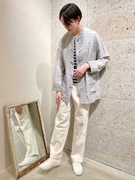 「yuni」｜「アイテム（ジャケット/アウター）」を使った、bulle de savonさん（レディース・158cm）の春コーディネート