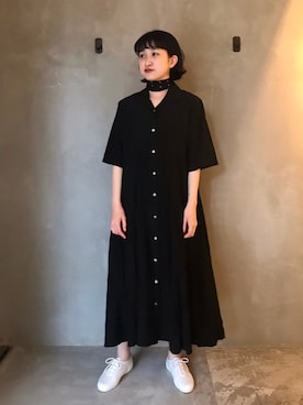 「yuni」｜「アイテム（シャツワンピース）」を使った、bulle de savonさん（レディース・153cm）の夏コーディネート