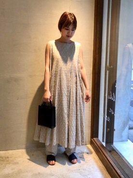 「yuni」｜「アイテム（ワンピース/ドレス）」を使った、bulle de savonさん（レディース・155cm）の夏コーディネート