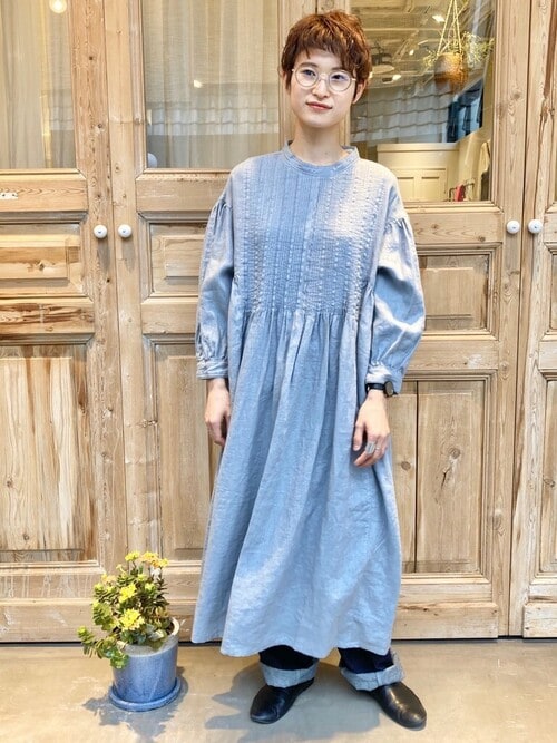 bulle de savon（ビュルデサボン）の「リネンピンタック ワンピース