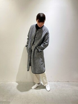 yuni（ユニ）のノーカラーコートを使った人気ファッション ...