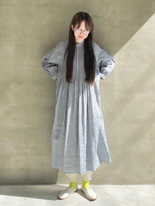 bulle de savon（ビュルデサボン）の「リネンピンタック ワンピース