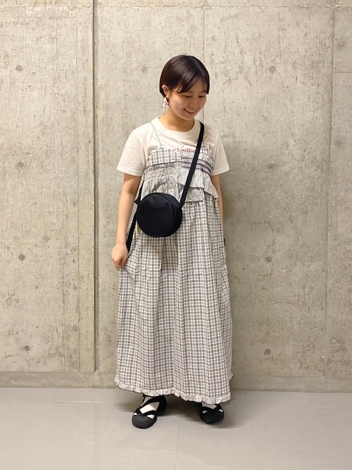 bulle de savon（ビュルデサボン）の「smocking check ワンピース