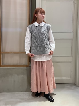 「chambre de charme（シャンブルドゥシャーム）のアイテム（トップス）」を使った、bulle de savonさん（レディース・165cm）の秋コーディネート