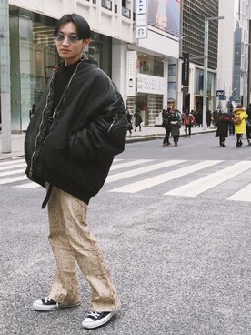 「アイテム（ピアス（両耳用）、グレー系）」を使った、ko-kiさん（メンズ・171cm）の冬コーディネート