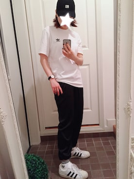 「アディダスコーデ」｜「アイテム（腕時計）」を使った、まるぴさん（レディース・165cm）の夏コーディネート