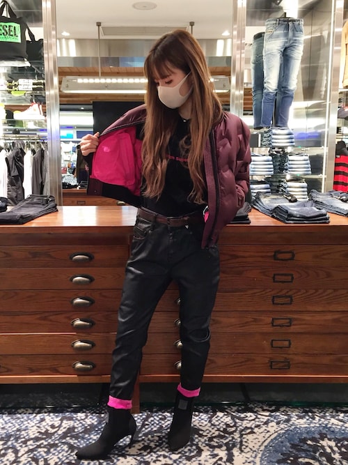 DIESEL Tシャツ レディース ピンク 新品未使用 DIESEL ディーゼル 男女兼用 ユニセックス Tシャツ ピンク S
