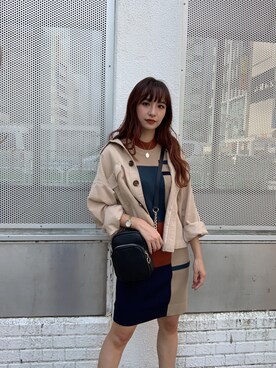 「秋のカフェオレコーデ」｜「アイテム（その他アウター）」を使った、立崎 彩香さん（レディース・158cm）の秋コーディネート
