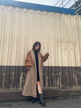 「ブラウンコーデ」｜「アイテム（トレンチコート）」を使った、立崎 彩香さん（レディース・158cm）の秋コーディネート