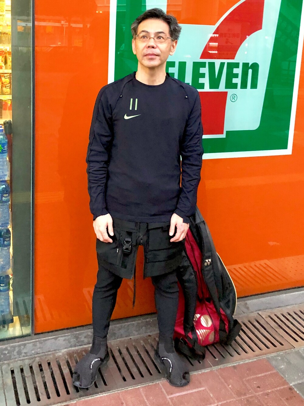 「Nike×Kim Jonesのアイテム（Tシャツ/カットソー、ブルー系）」を使った、apoohさん（メンズ・170cm）の春コーディネートの1枚目の写真