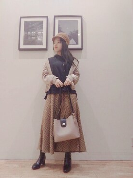「DRESKIP（ドレスキップ）のアイテム（パーカー）」を使った、なつ助さん（レディース・159cm）の秋コーディネート