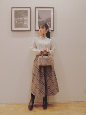 「DRESKIP（ドレスキップ）のアイテム（アクセサリー）」を使った、なつ助さん（レディース・159cm）の秋コーディネート