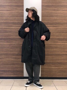 「coen（コーエン）のアイテム（モッズコート）」を使った、coen  やまやまさん（メンズ・168cm）の冬コーディネート