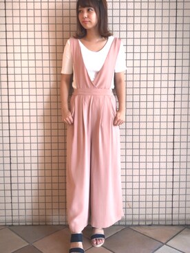 「laboratory work（ラボラトリーワーク）のアイテム（サロペット/オーバーオール）」を使った、laboratory work みょんさん（レディース・158cm）の夏コーディネート