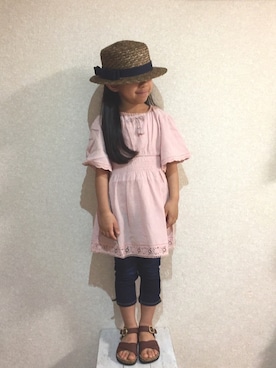 「BRANSHES（ブランシェス）のアイテム（チュニック）」を使った、n＊さん（キッズ・110cm）の春コーディネート