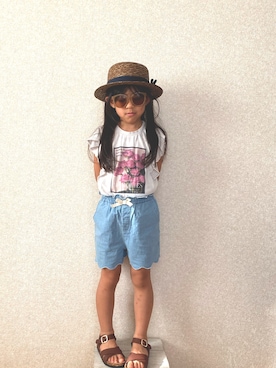 「スカラップ」｜n＊さん（キッズ・110cm）の夏コーディネート