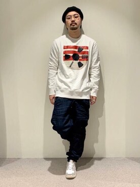 「G-STAR RAW（ジースターロゥ）のアイテム（スウェット）」を使った、G-Star RAWさん（メンズ・171cm）の春コーディネート