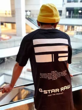 「G-STAR RAW（ジースターロゥ）のアイテム（帽子）」を使った、G-Star RAWさん（メンズ・175cm）の春コーディネート