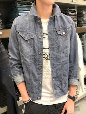 「G-STAR RAW（ジースターロゥ）のアイテム（デニムジャケット）」を使った、G-Star RAWさん（メンズ・175cm）の夏コーディネート