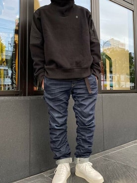 「G-STAR RAW（ジースターロゥ）のアイテム（スウェット）」を使った、G-Star RAWさん（メンズ・170cm）の秋コーディネート