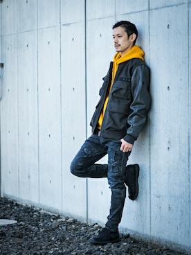 「G-STAR RAW（ジースターロゥ）のアイテム（ミリタリージャケット）」を使った、G-Star RAWさん（メンズ・172cm）の秋コーディネート